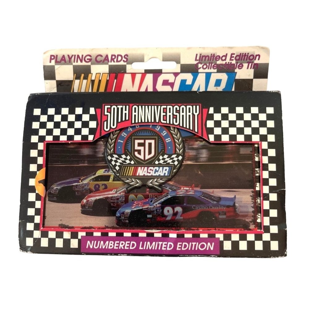 Nascar 50th Anniversary Commemorative Playing Card Decks Collector Tin #33,817